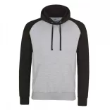 AWJH009-Hanorac-cu-gluga-unisex-BASEBALL-HOODIE-Heather-Grey/Jet-Black