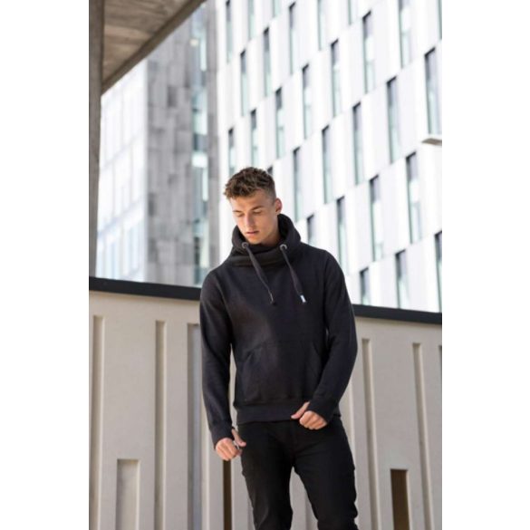 AWJH021-Hanorac-cu-gluga-unisex-CROSS-NECK-HOODIE-Charcoal