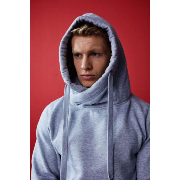 AWJH021-Hanorac-cu-gluga-unisex-CROSS-NECK-HOODIE-Heather-Grey