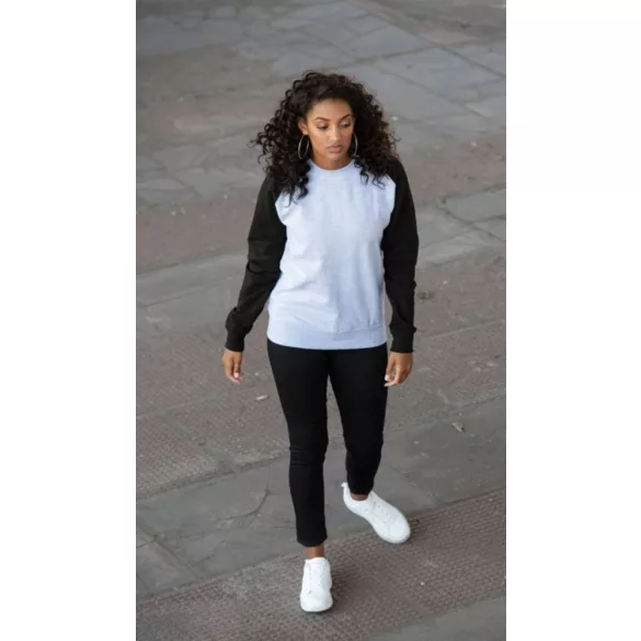 AWJH033-Hanorac-cu-gluga-unisex-BASEBALL-SWEAT-Heather-Grey/Jet-Black