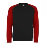 AWJH033-Hanorac-cu-gluga-unisex-BASEBALL-SWEAT-Jet-Black/Fire-Red