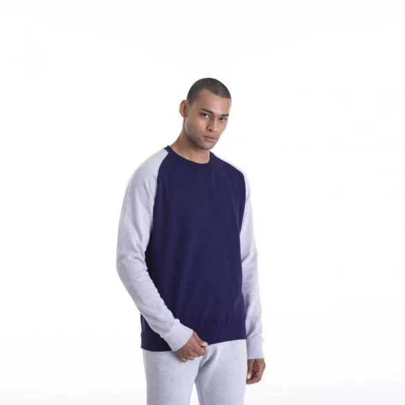 AWJH033-Hanorac-cu-gluga-unisex-BASEBALL-SWEAT-Oxford-Navy/Heather-Gre