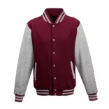 AWJH043 - Jacheta de barbat All We Do is VARSITY [Burgundy/Heather Grey]