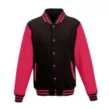 AWJH043 - Jacheta de barbat All We Do is VARSITY [Jet Black/Hot Pink]