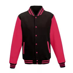   AWJH043 - Jacheta de barbat All We Do is VARSITY [Jet Black/Hot Pink]