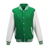 AWJH043 - Jacheta de barbat All We Do is VARSITY [Kelly Green/Arctic White]