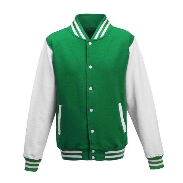 AWJH043 - Jacheta de barbat All We Do is VARSITY [Kelly Green/Arctic White]