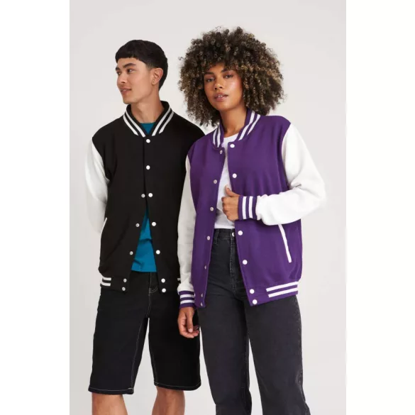 AWJH043 - Jacheta de barbat All We Do is VARSITY [Kelly Green/Arctic White]