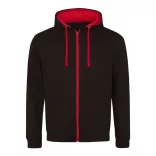 AWJH053 - Hanorac cu gluga - unisex - VARSITY ZOODIE [Jet Black/Fire Red]