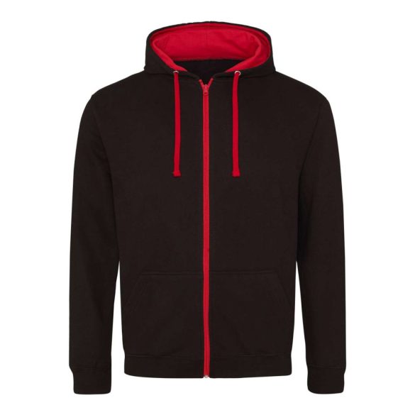 AWJH053 - Hanorac cu gluga - unisex - VARSITY ZOODIE [Jet Black/Fire Red]