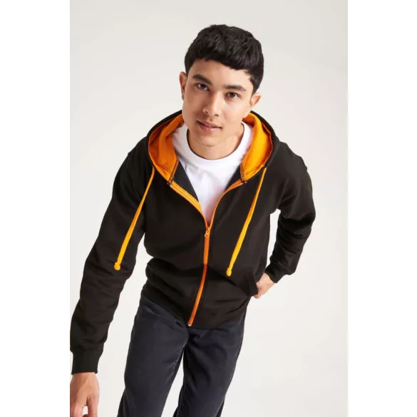 AWJH053 - Hanorac cu gluga - unisex - VARSITY ZOODIE [Jet Black/Fire Red]