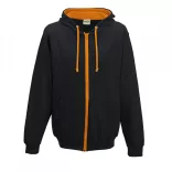 AWJH053-Hanorac-cu-gluga-unisex-VARSITY-ZOODIE-Jet-Black/Orange-Crush