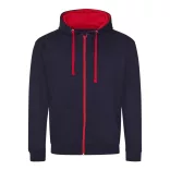 AWJH053 - Hanorac cu gluga - unisex - VARSITY ZOODIE [New French Navy/Fire Red]
