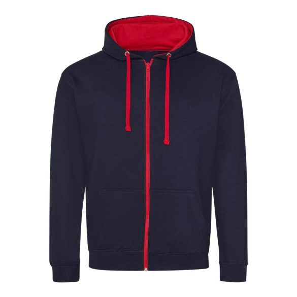 AWJH053 - Hanorac cu gluga - unisex - VARSITY ZOODIE [New French Navy/Fire Red]