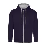 AWJH053 - Hanorac cu gluga - unisex - VARSITY ZOODIE [New French Navy/Heather Grey]