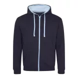 AWJH053 - Hanorac cu gluga - unisex - VARSITY ZOODIE [New French Navy/Sky Blue]