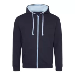   AWJH053 - Hanorac cu gluga - unisex - VARSITY ZOODIE [New French Navy/Sky Blue]