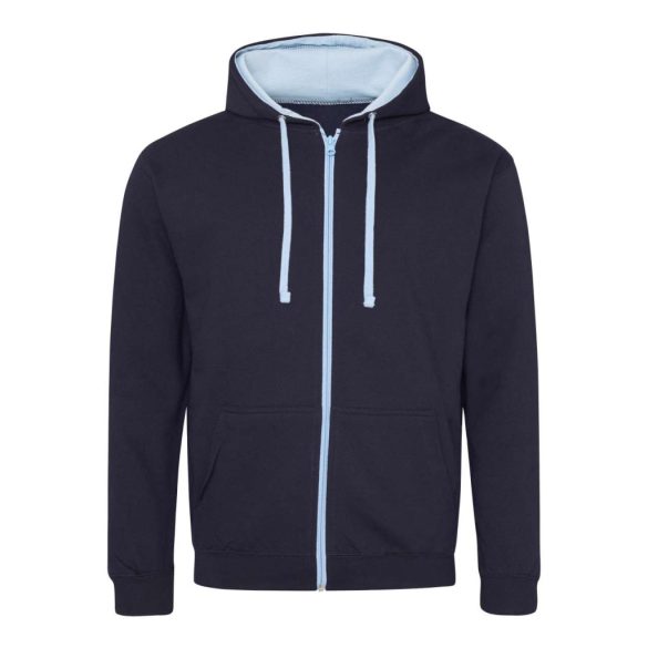 AWJH053 - Hanorac cu gluga - unisex - VARSITY ZOODIE [New French Navy/Sky Blue]