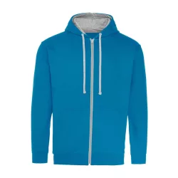   AWJH053 - Hanorac cu gluga - unisex - VARSITY ZOODIE [Sapphire Blue/Heather Grey]
