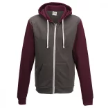 AWJH59-Hanorac-cu-gluga-unisex-RETRO-ZODIE-Charcoal-Gray-Burgundy