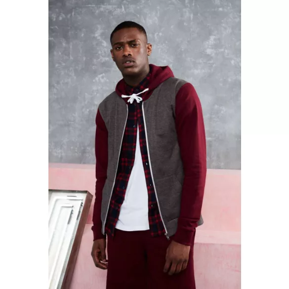 AWJH59-Hanorac-cu-gluga-unisex-RETRO-ZODIE-Charcoal-Gray-Burgundy