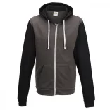 AWJH59-Hanorac-cu-gluga-unisex-RETRO-ZODIE-Charcoal-Gray-Jet-Black