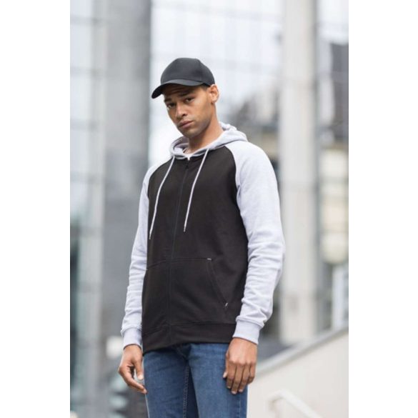 AWJH063-Hanorac-cu-gluga-unisex-BASEBALL-ZOODIE-Charcoal-Grey/Jet-Black
