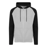 AWJH063 - Hanorac cu gluga - unisex - BASEBALL ZOODIE [Heather Grey/Jet Black]