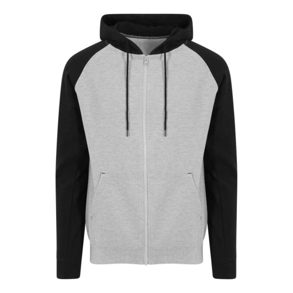 AWJH063 - Hanorac cu gluga - unisex - BASEBALL ZOODIE [Heather Grey/Jet Black]