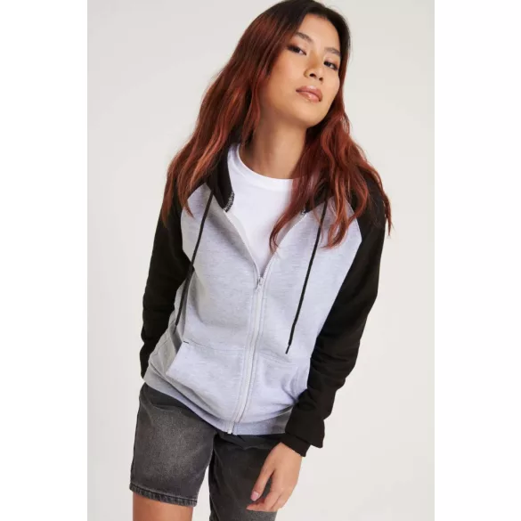AWJH063 - Hanorac cu gluga - unisex - BASEBALL ZOODIE [Heather Grey/Jet Black]