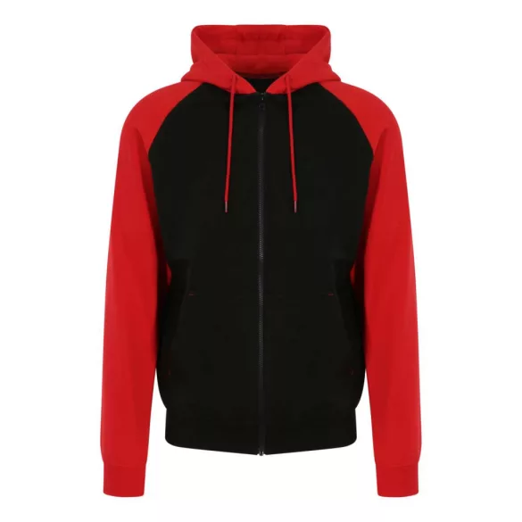 AWJH063 - Hanorac cu gluga - unisex - BASEBALL ZOODIE [Jet Black/Fire Red]