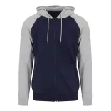 AWJH063 - Hanorac cu gluga - unisex - BASEBALL ZOODIE [Oxford Navy/Heather Grey]