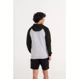 AWJH063 - Hanorac cu gluga - unisex - BASEBALL ZOODIE [Oxford Navy/Heather Grey]