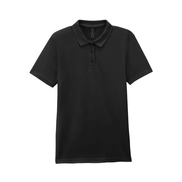 gil64800b3 - Tricou polo dama cu nasturi colorati Softstyle [Black]