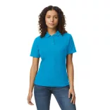 gil64800b3 - Tricou polo dama cu nasturi colorati Softstyle [Sapphire]