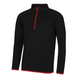   jc031 - Bluza barbati cu fermoar pe guler - AWD Cool Sweat - [Jet Black/Fire Red]