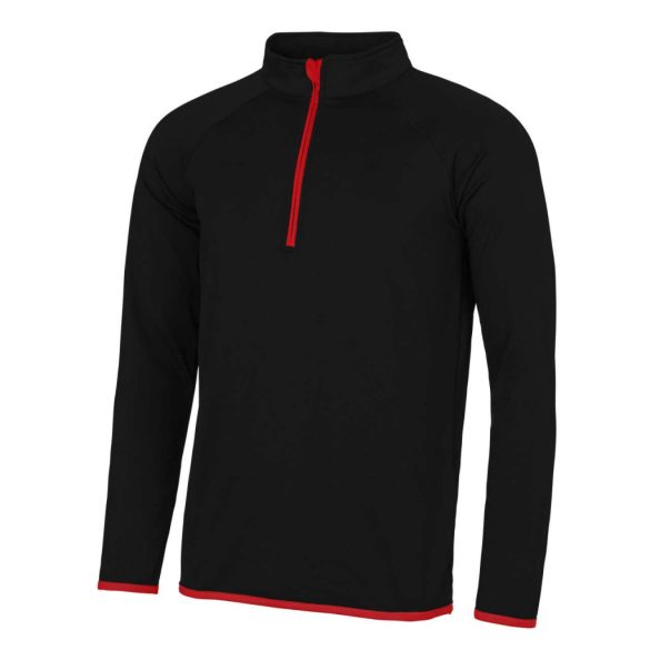 jc031 - Bluza barbati cu fermoar pe guler - AWD Cool Sweat - [Jet Black/Fire Red]