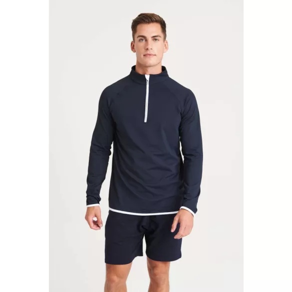 jc031 - Bluza barbati cu fermoar pe guler - AWD Cool Sweat - [Jet Black/Fire Red]