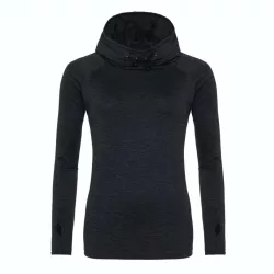   jc038 - Bluza dama cu gluga cu elastic Cool Cowl [Black Slate Melange]