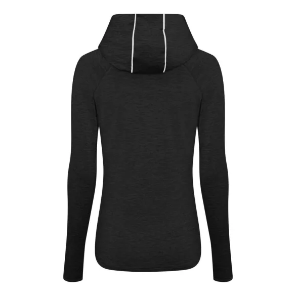 jc038 - Bluza dama cu gluga cu elastic Cool Cowl [Black Slate Melange]