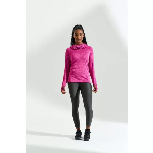 jc038 - Bluza dama cu gluga cu elastic Cool Cowl [Black Slate Melange]