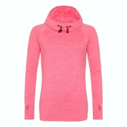   jc038 - Bluza dama cu gluga cu elastic Cool Cowl [Electric Pink Melange]