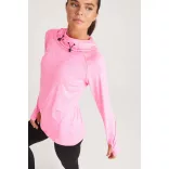 jc038 - Bluza dama cu gluga cu elastic Cool Cowl [Electric Pink Melange]
