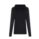 jc038 - Bluza dama cu gluga cu elastic Cool Cowl [Jet Black]