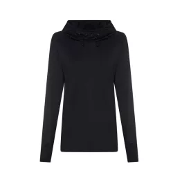 jc038 - Bluza dama cu gluga cu elastic Cool Cowl [Jet Black]