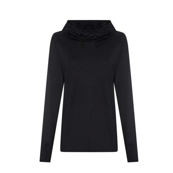 jc038 - Bluza dama cu gluga cu elastic Cool Cowl [Jet Black]