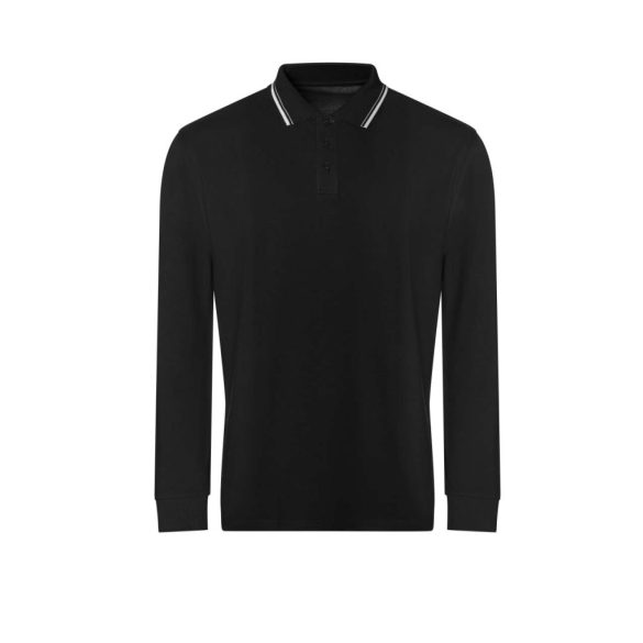 jp103 - Bluza polo TIPPED 100 [Deep Black/White]