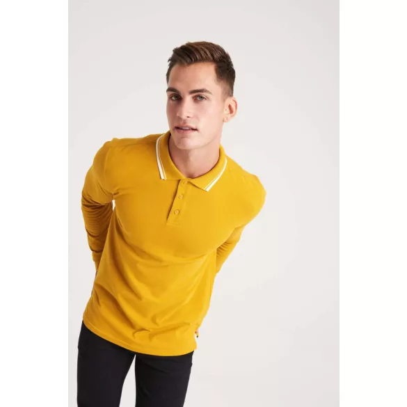 jp103 - Bluza polo TIPPED 100 [Deep Black/White]