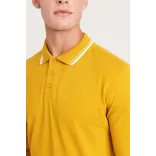 jp103 - Bluza polo TIPPED 100 [Mustard/White]