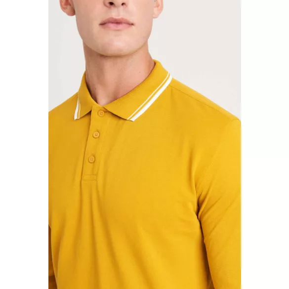 jp103 - Bluza polo TIPPED 100 [Mustard/White]